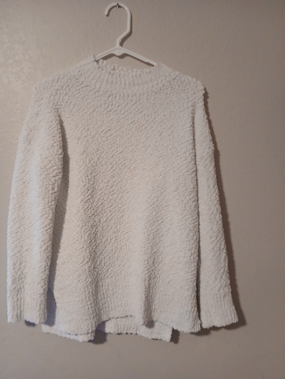 Plush White Crewneck Sweater for Women